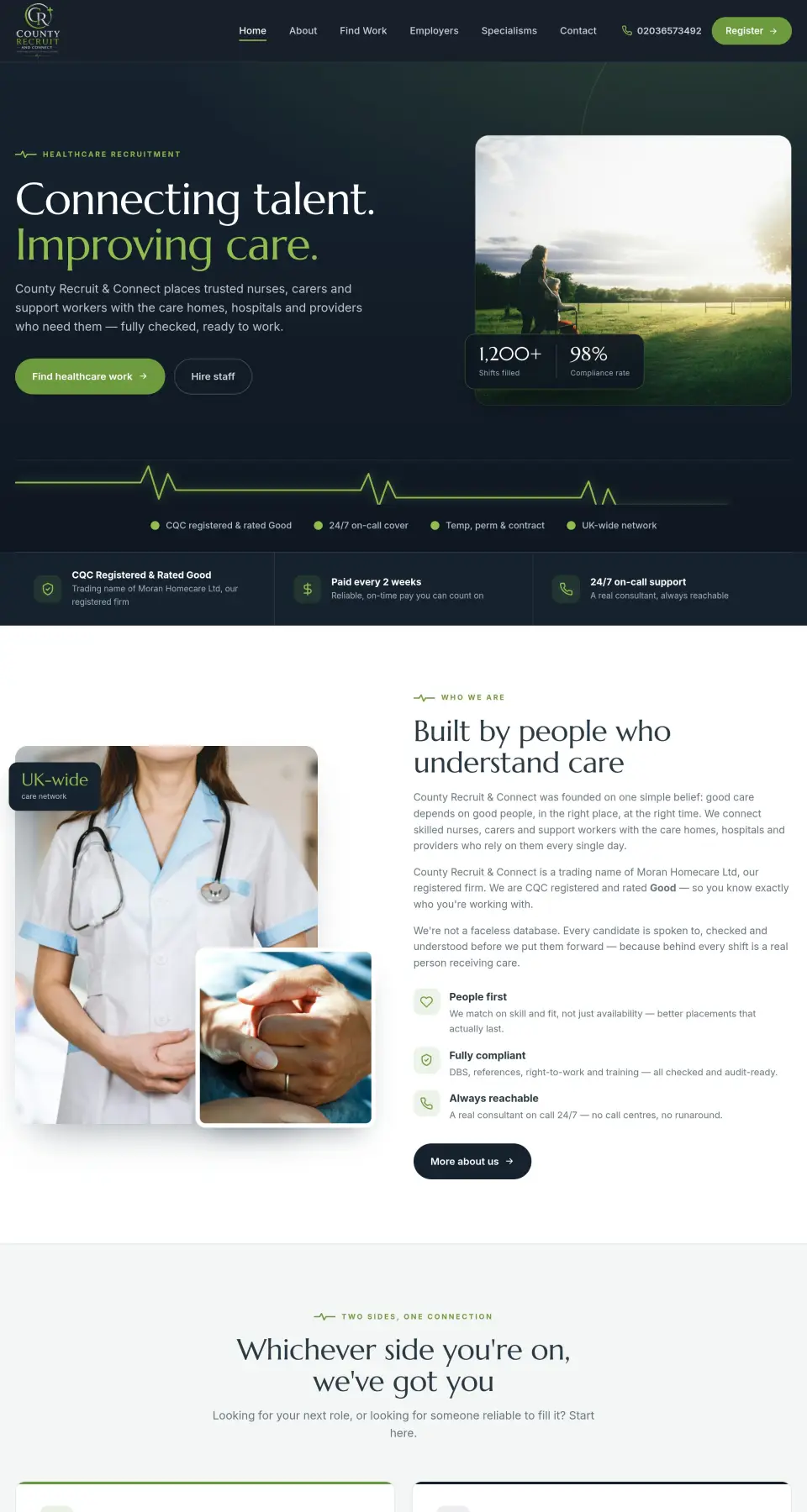 County Recruit & Connect website screenshot