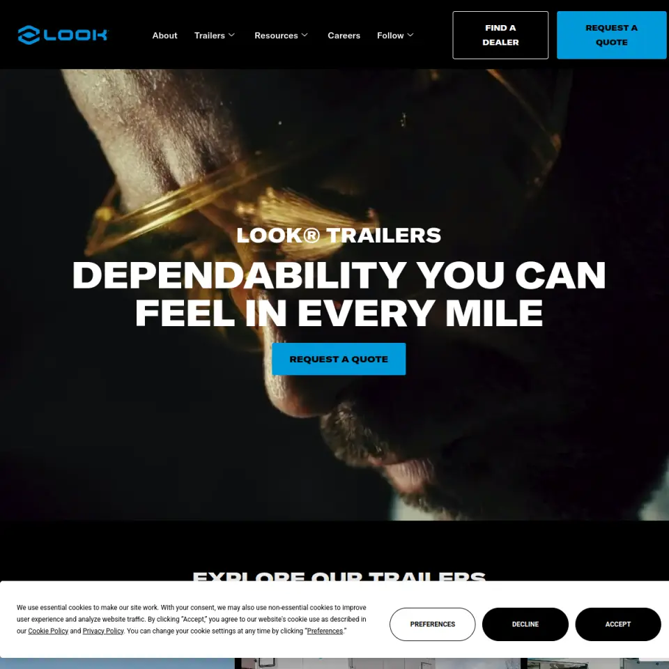 Look Trailers website screenshot