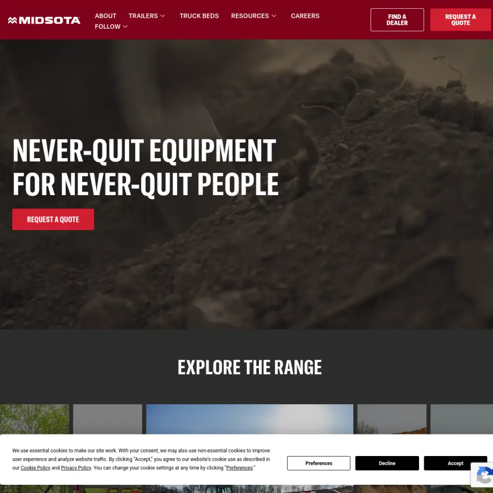 Midsota Manufacturing website screenshot