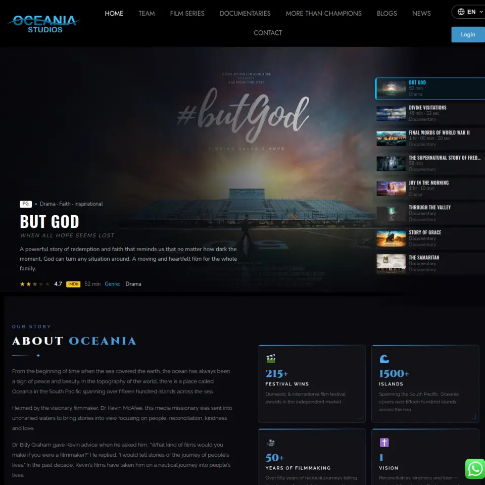 Oceania Studios website screenshot