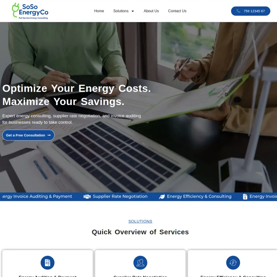 SoSo Energy Co. website screenshot