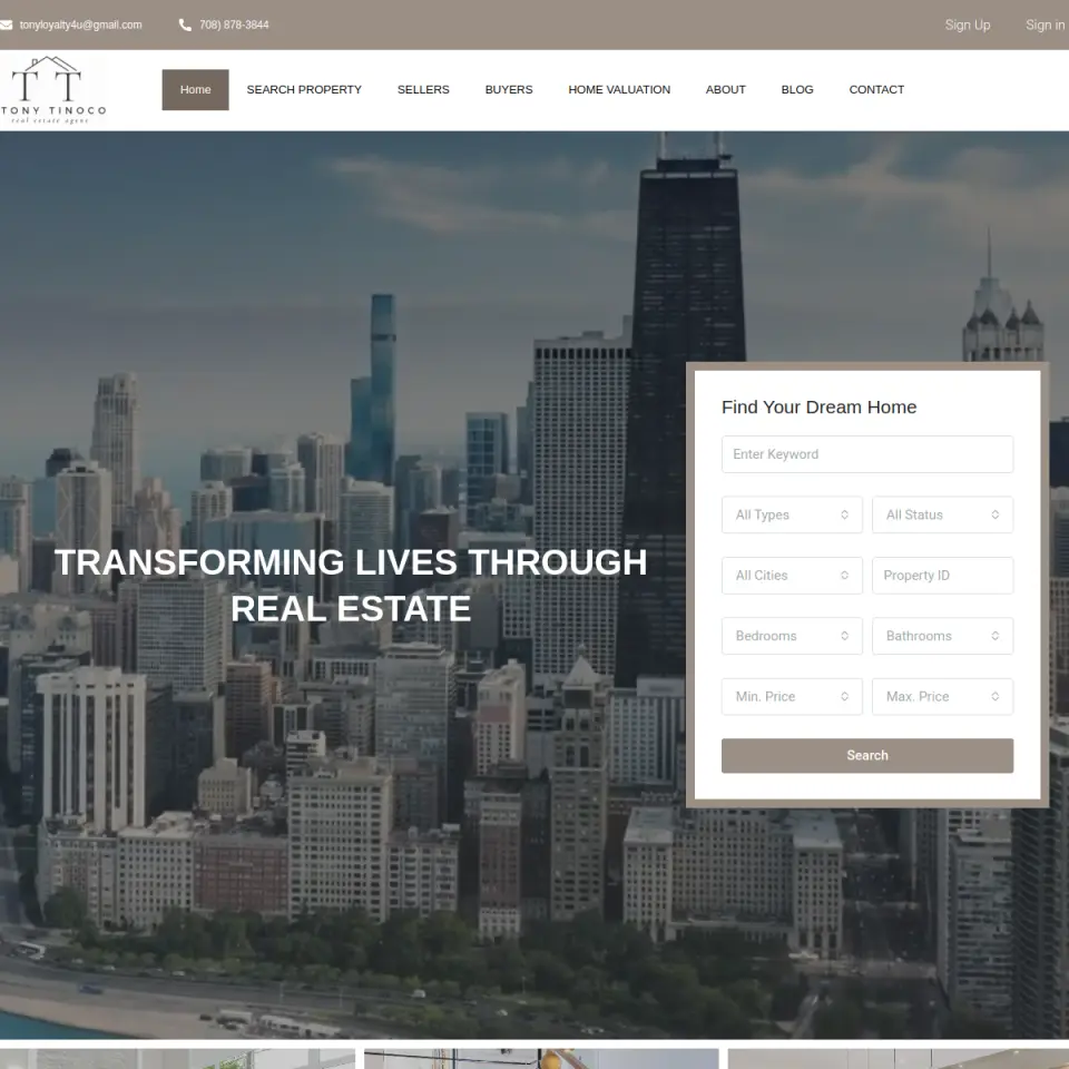 Tony Tinoco website screenshot