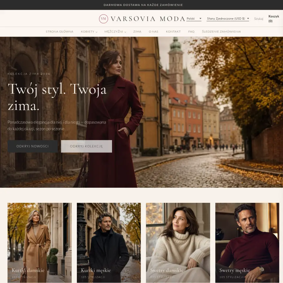 Varsovia Moda website screenshot